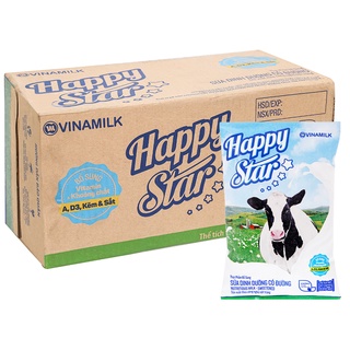 Thùng 48 bịch sữa dinh dưỡng có đường Vinamilk Happy Star 220ml