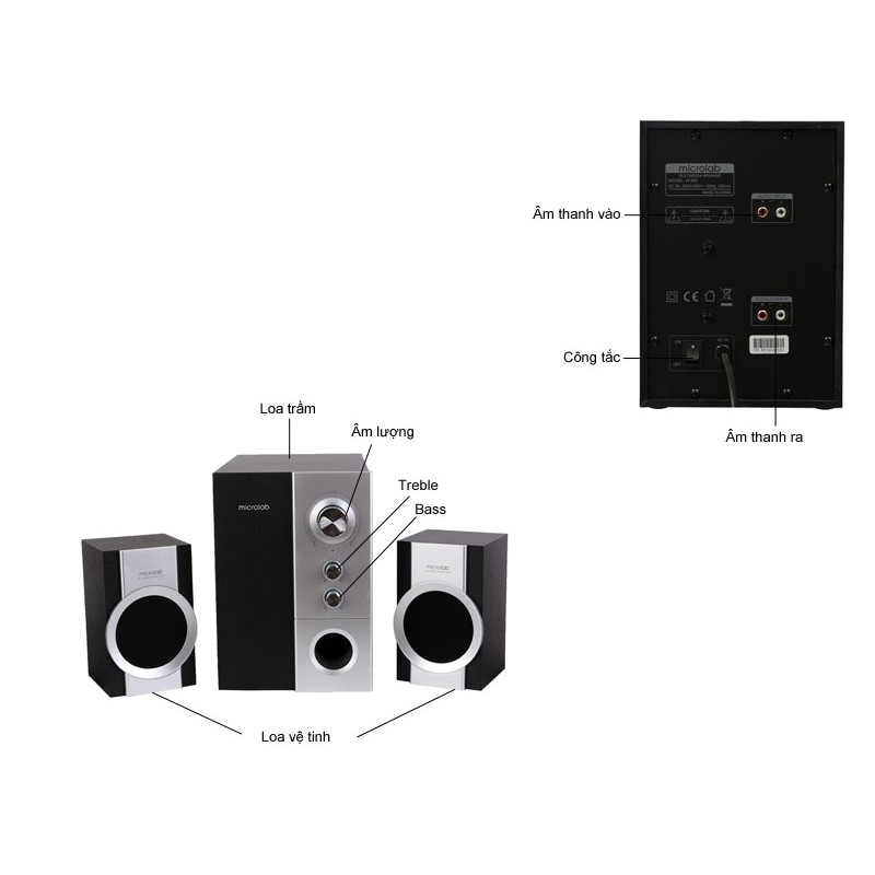 Loa vi tính Microlab M590 2.1 - Loa máy tính M590 chính hãng Microlab BH 12T