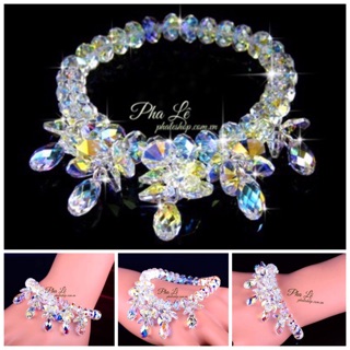 Vòng Tay Pha Lê Mặt Tua Chùm Được Thiết Kế Từ Pha Lê Swarovski