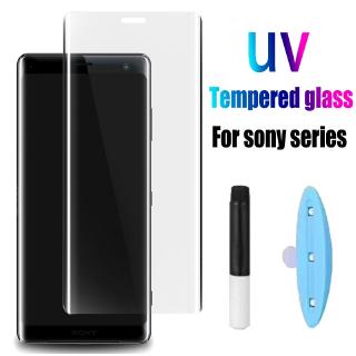 Kính cường lực cong HD trong suốt keo UV dính chắc dán tràn viền màn hình điện thoại cho Sony Xperia 5 1 Xz5 Xz4 Xz3