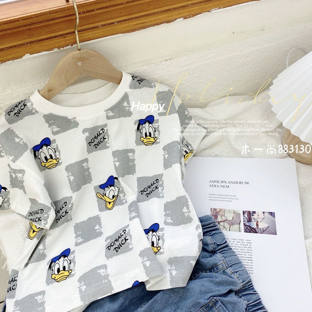 Áo Thun Tay Ngắn 100% Cotton Họa Tiết Màu Nhuộm Phong Cách Hàn Quốc Thời Trang Mùa Hè Cho Bé Trai Và Gái