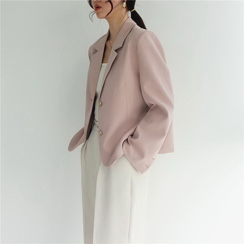 Áo Khoác Blazers Nữ Mỏng Cài 2 Khuy Form Dáng Hàn Quốc Công Sở Thanh Lịch AO051
