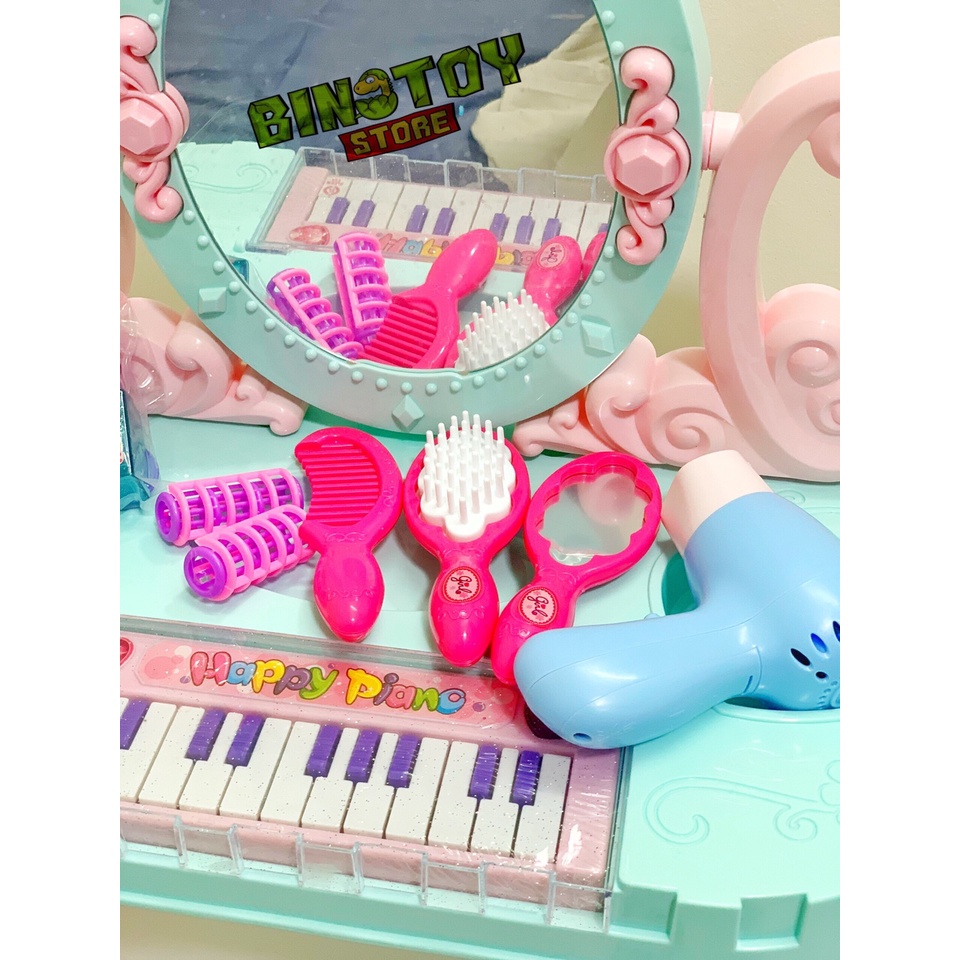 Bộ đồ chơi bàn trang điểm cỡ to kèm ghế và đàn piano BINO 036