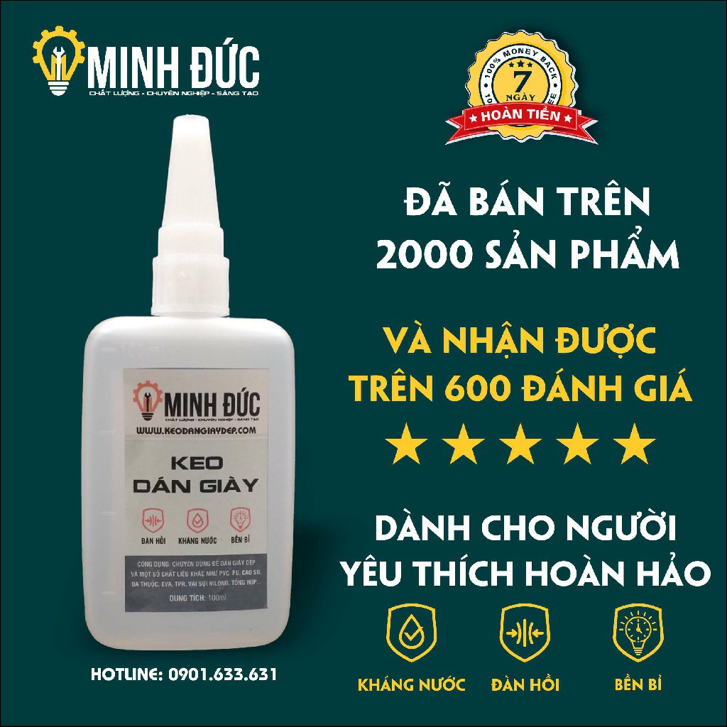 [Hàng chính hãng] Keo dán giày đá banh Minh Đức 100ml - Shop Minh Đức