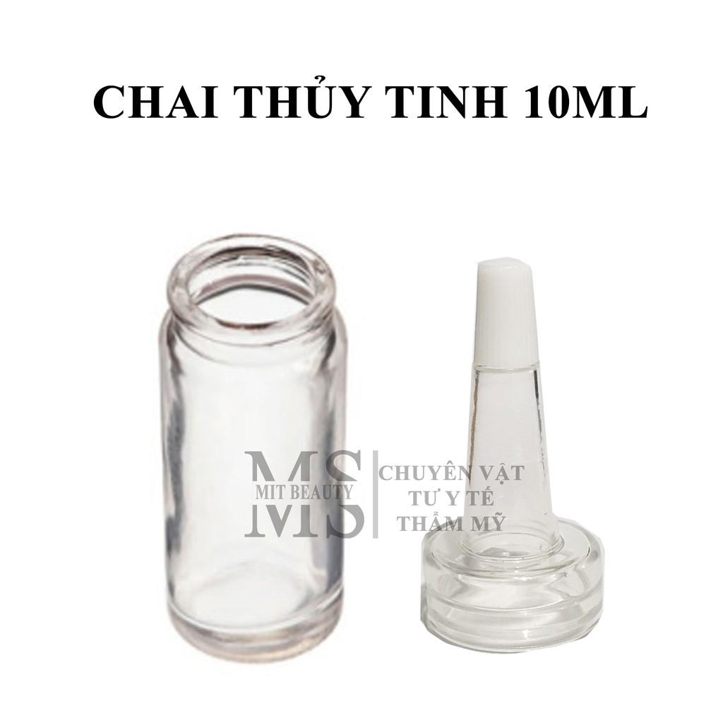 chai thủy tinh 10cc, lọ thủy tinh trắng 10ml chiết serum tế bào gốc tinh chất