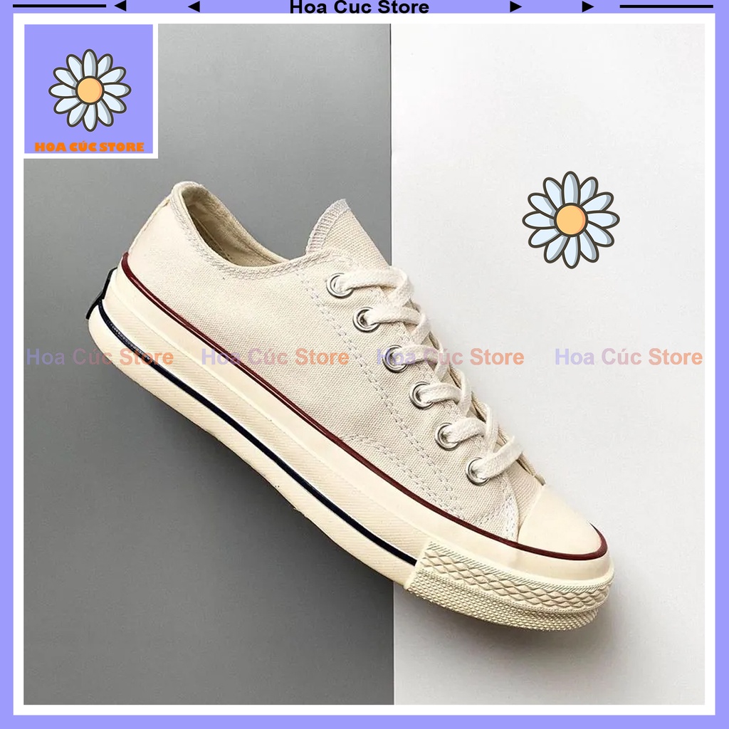 Giày_Converse Trắng Cổ Thấp Hàng Cao Cấp Full Box + Bill