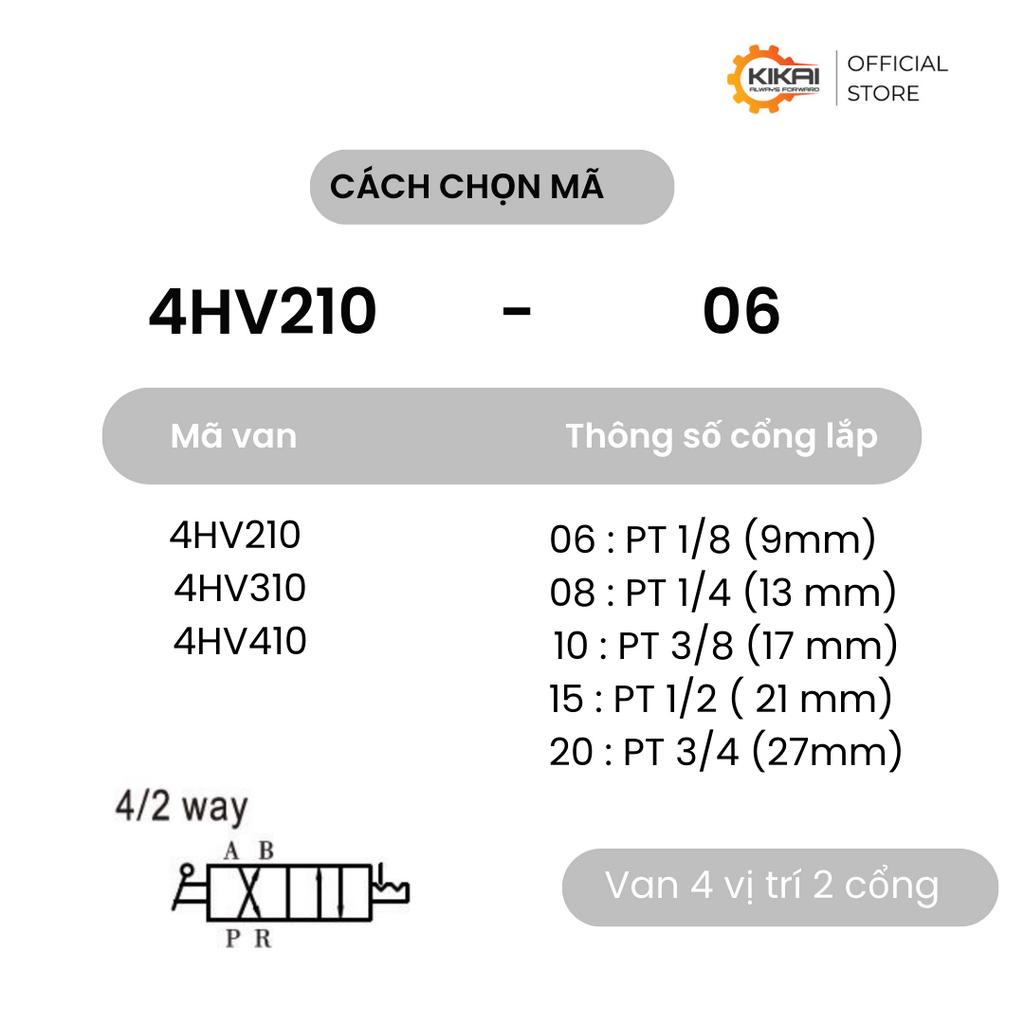 Van gạt tay khí nén 4 cổng 2 vị trí 4HV210-06/08/10/15 chất lượng tốt điểu khiển xy lanh khí nén hiệu quả