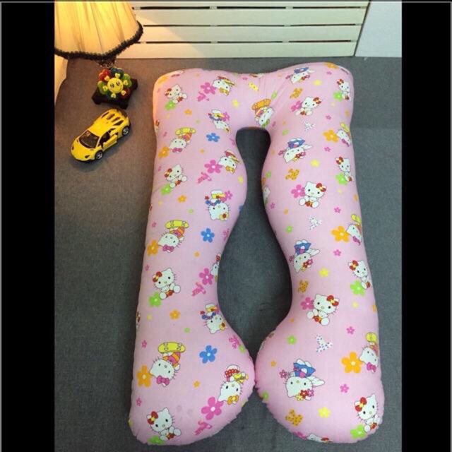 Gối ôm bà bầu hình chữ u, có vải cotton và nỉ nhung