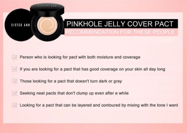 Kem nền SISTER ANN Pinkhole Jelly Cover Pact SPF50 + PA +++ 11g | BigBuy360 - bigbuy360.vn