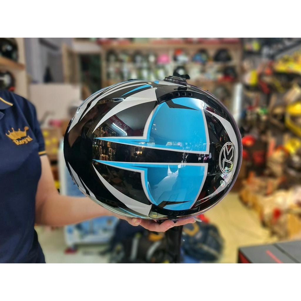 Nón bảo hiểm KYT Tiger Jet màu 03 đen xanh bạc chính hãng