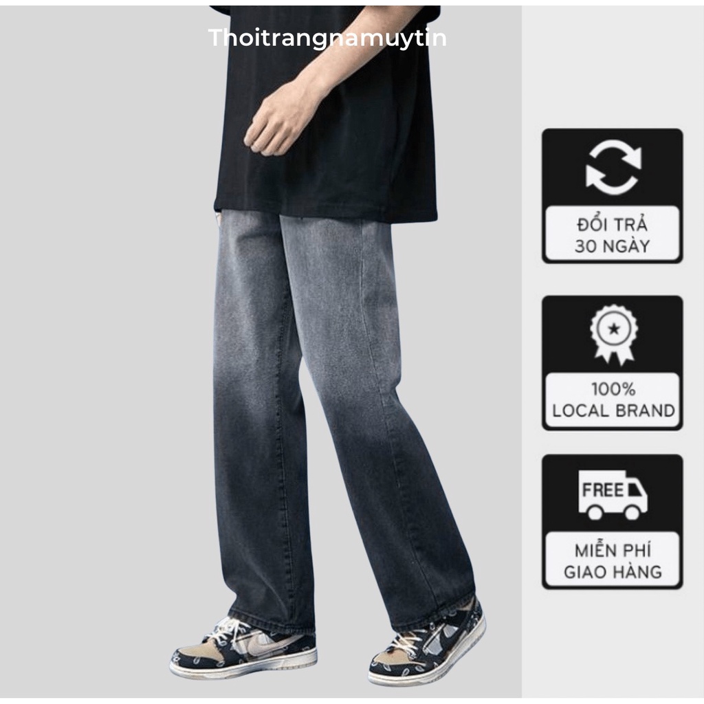 quần jean nam chien34a phong cách hàn quốc-Ống Suông Unisex hàng chất lượng cao 'Q11