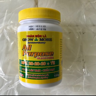 Phân bón lá grow more 20-20-20. lọ 100gram