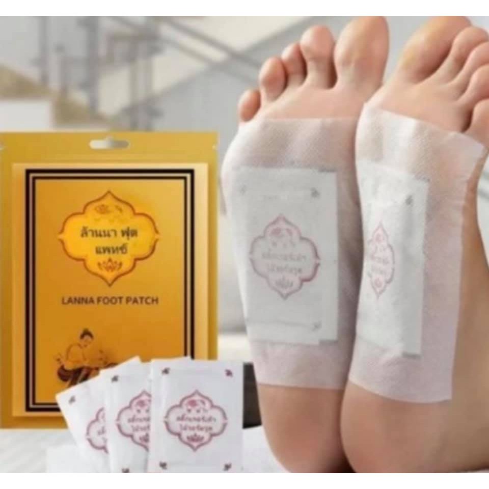 (HÀNG CHÍNH HÃNG) Gói 10 miếng dán thải độc chân Lanna Foot Patch Thái Lan-lẻ 5 miếng dùng thử