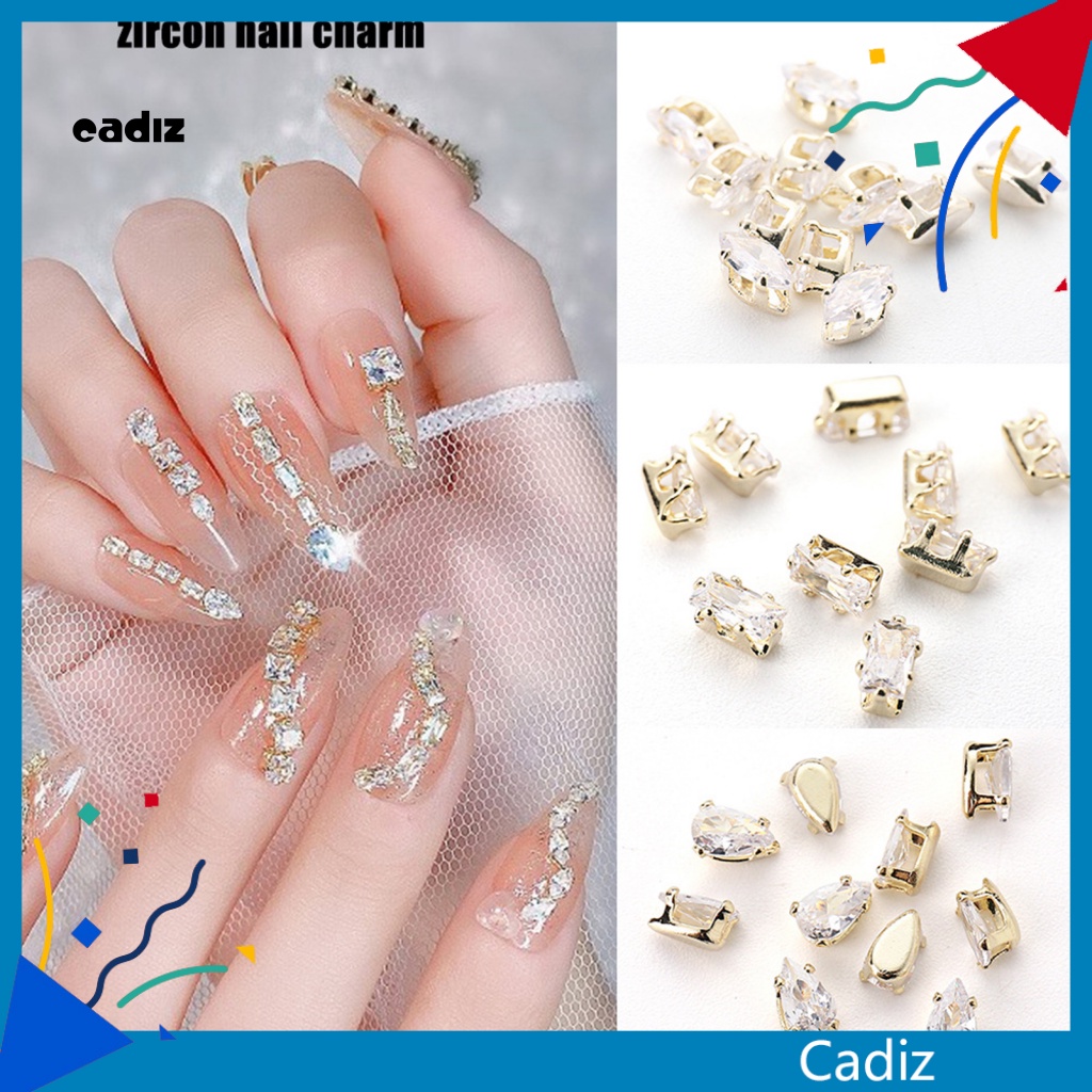 Phụ Kiện Kim Loại Hình Chữ Nhật Trang Trí Móng Tay Nghệ Thuật DIY