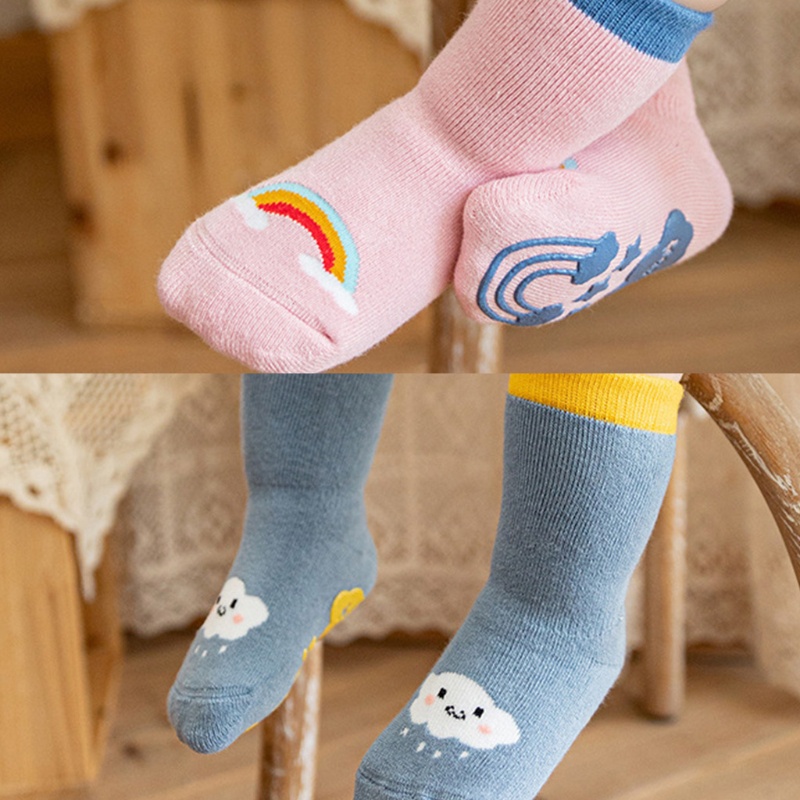 Vớ Cotton Chống Trượt Giữ Ấm Cho Bé Trai Gái Mừng Năm Mới