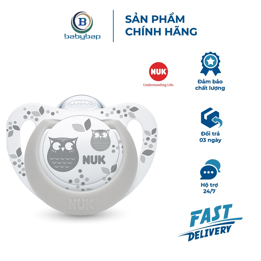 Bộ 2 Ti Giả NUK Genius Silicone (Sắc Màu) Có Hộp Đựng Vệ Sinh Dùng Được Trong Lò Vi Sóng
