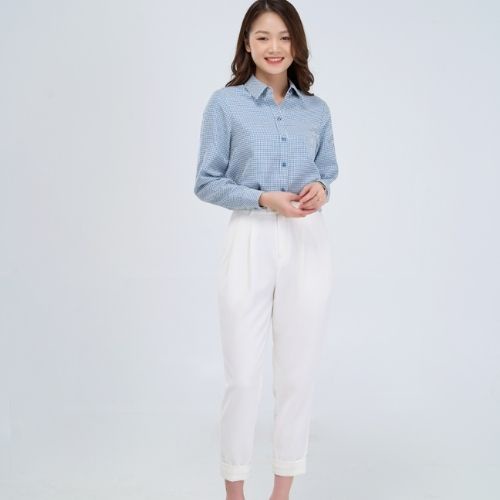 Quần Jean Kaki nữ YODY co dãn, ống côn QJN3072