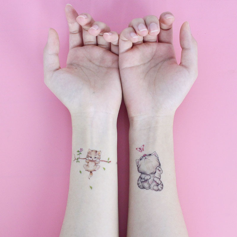 💖 Hình xăm dán động vật hoạt hình dễ thương 🔸 Hình xăm mèo cưng 🔸 Hình xăm chó cưng 🔸 Hình xăm dán dùng một lần