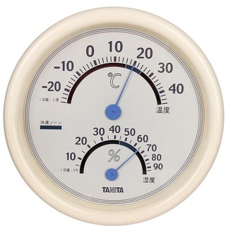Nhiệt ẩm kế Tanita TT513 cơ học. Đồng hồ đo nhiệt độ và độ ẩm phòng, để bàn treo tường tiện dụng Nhật Bản
