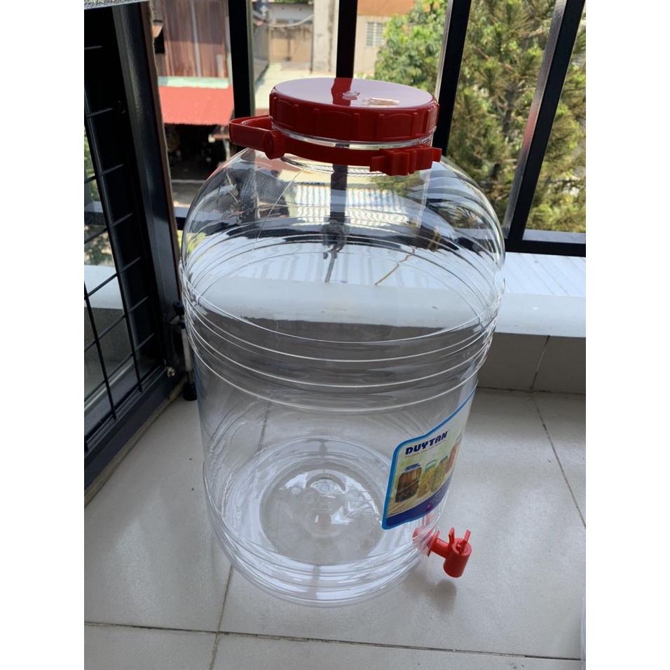 Bình PET Đựng Nước Tròn Có Vòi 20 Lít Duy Tân  No.627 | Bình Trong Suốt