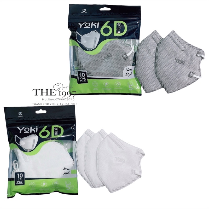 Khẩu Trang 6D Yoki 5Lớp kháng khuẩn