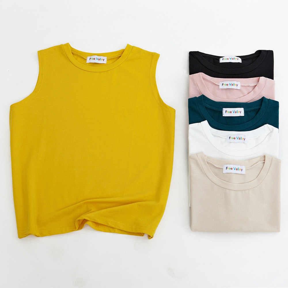 Áo thun cotton không tay trơn màu đơn giản thời trang mùa hè hàn quốc dành cho nữ | BigBuy360 - bigbuy360.vn