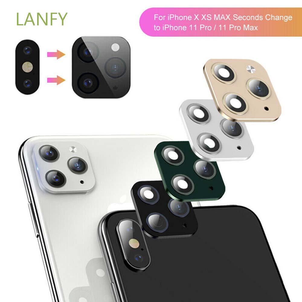 Vỏ ống kính máy ảnh cho iPhone XR For iPhone X/XS Max Camera Lens Sticker Tempered Glass Change to iPhone 11