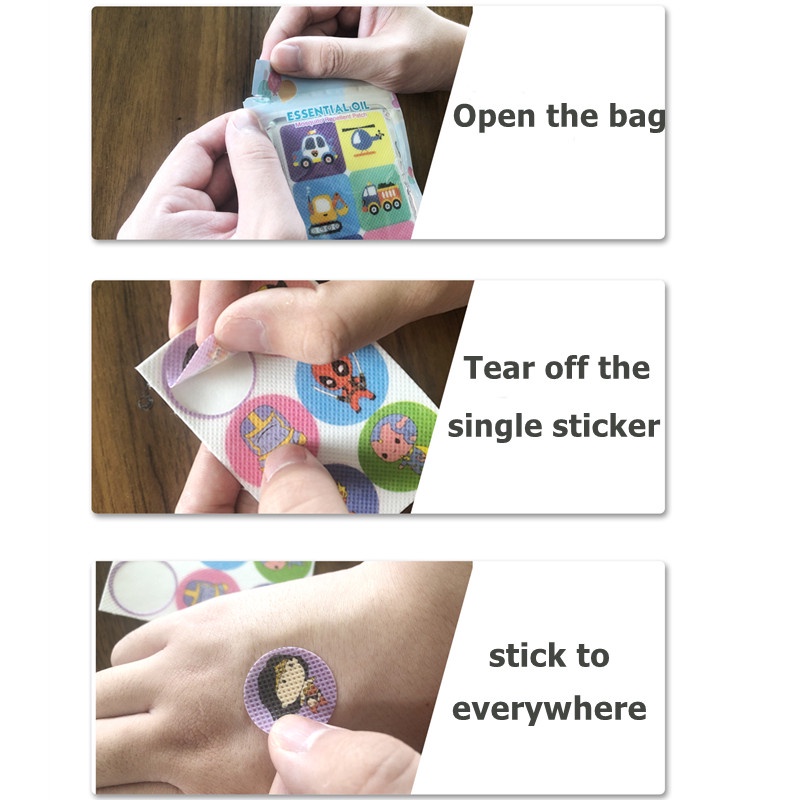 Set 6 Miếng Dán Chống Muỗi Họa Tiết Hoạt Hình Cho Bé