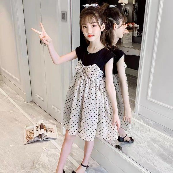 Đầm Công Chúa Vải Voan Chấm Bi Thời Trang Mùa Hè 2022 Cho Bé Gái Từ 3-4 - 5-6 - 7-8 - 9-10 - 11-12 Tuổi