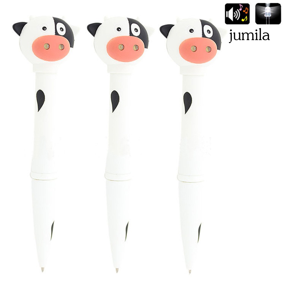 JUL Creative Cow Duck Giraffe Electronic Pen LED Light Animal Sound Kids Pen Gift