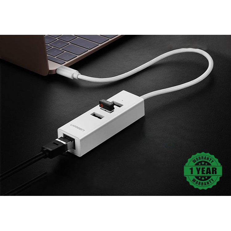 Bộ chia USB type C tích hợp cổng mạng LAN cho Macbook Pro 2019