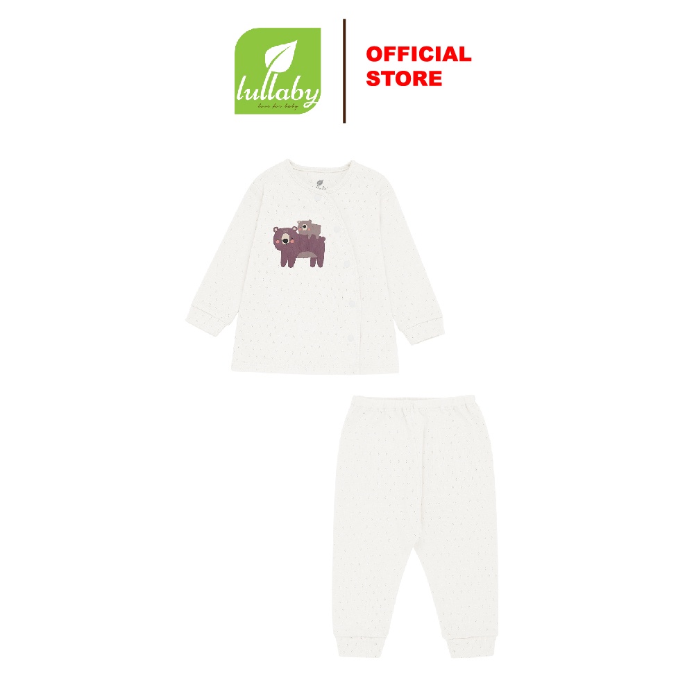 LULLABY Bộ quần áo cài lệch dài bo tay NH335M