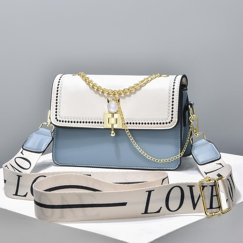 Túi Xách Đeo Vai Hình Vuông Cỡ Nhỏ Màu Sắc Tương Phản Phong Cách Hàn Quốc Cho Nữ