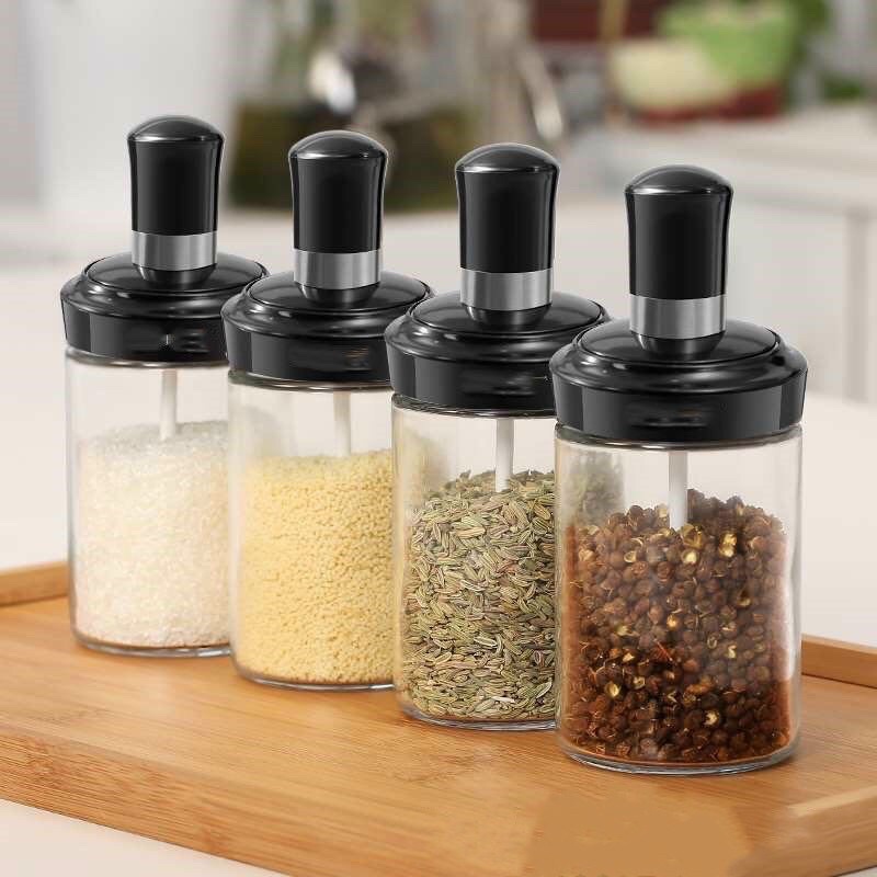 Hũ Đựng Gia Vị Kèm Muỗng Chống Ẩm Ướt Cực Xịn