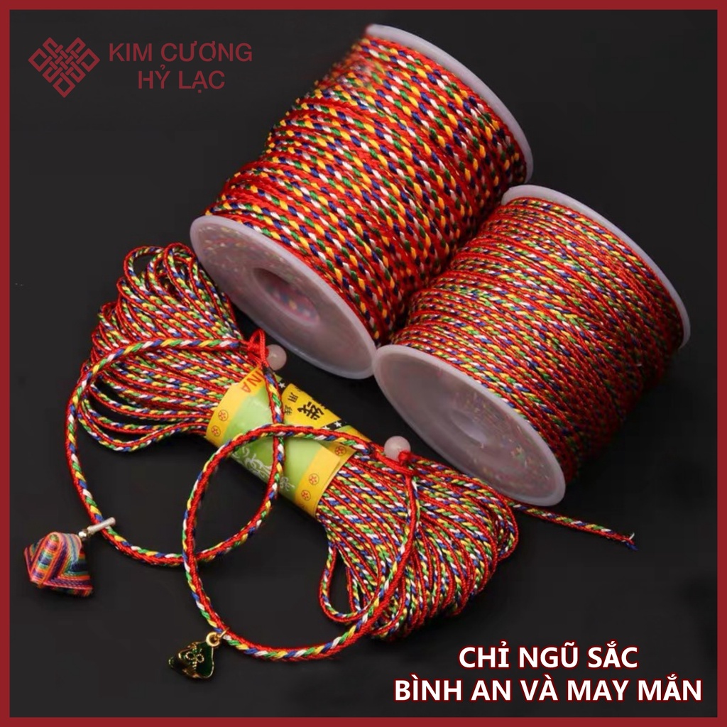 Chỉ Ngũ Sắc  Bình An Và May Mắn [Kim Cương Hỷ Lạc] - Hàng Loại 1
