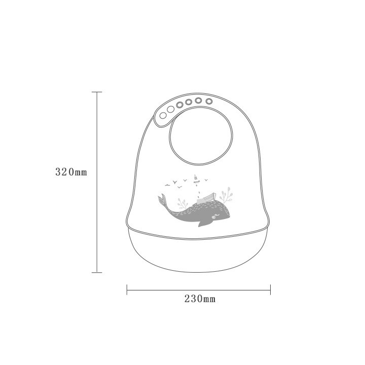 Yếm ăn dặm silicon cao cấp mềm mại có máng cho bé từ 6 tháng tuổi không bám bẩm 6 nấc điều chỉnh kích cỡ BBShine – SS010