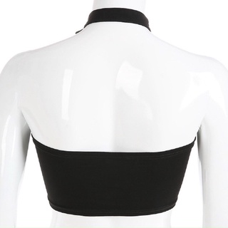 Áo croptop phối choker cổ yếm