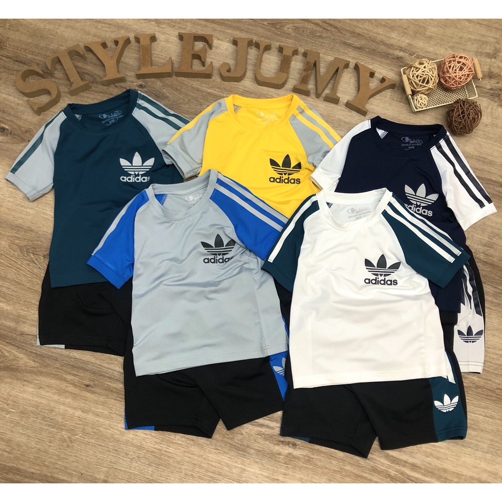 SIZE 1-10  ĐỒ BỘ BÉ TRAI THỂ THAO NGẮN TAY VẢI THUN LẠNH IN CHỮ CHAMPION