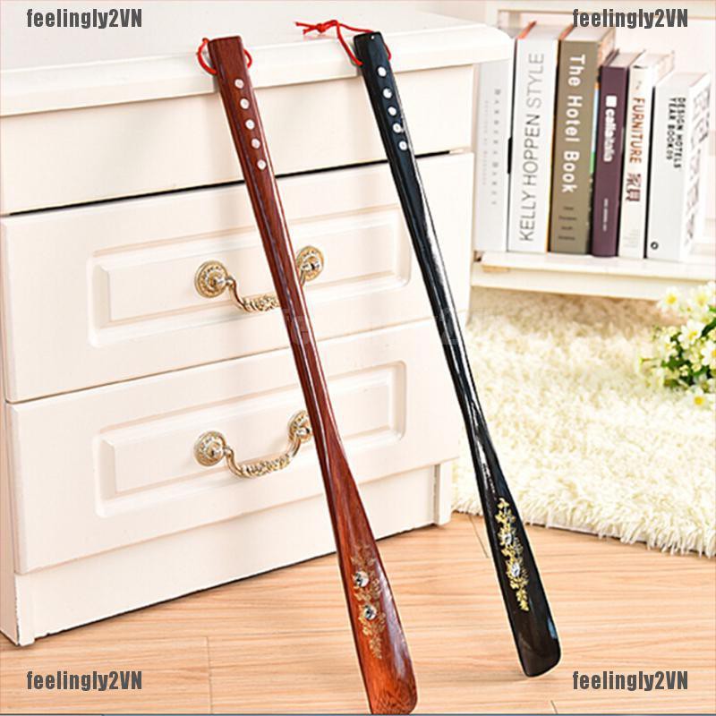 ❤Mặt Trời❤ Dụng Cụ Hỗ Trợ Mang Giày Bằng Gỗ Có Tay Cầm 55cm oz Chất Lượng Cao