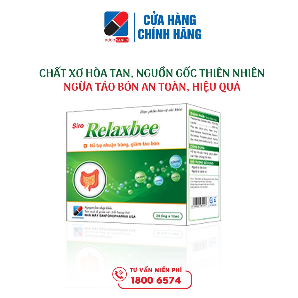Siro Relaxbee trị táo bón cho trẻ em & người lớn an toàn, hiệu quả hộp 20 ống x 10ml