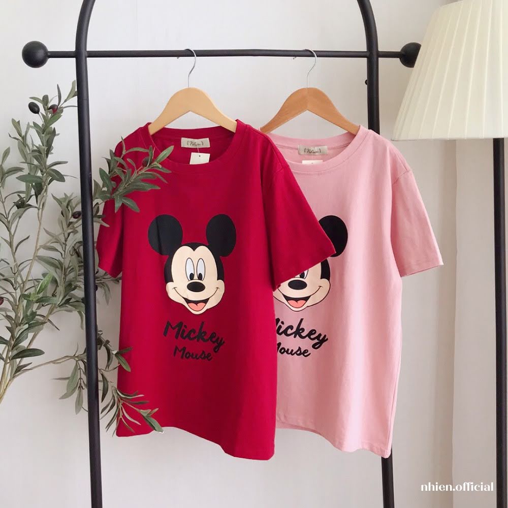 Áo thun nữ form suông in hình Mickey mouse Nhienvintage_BT31