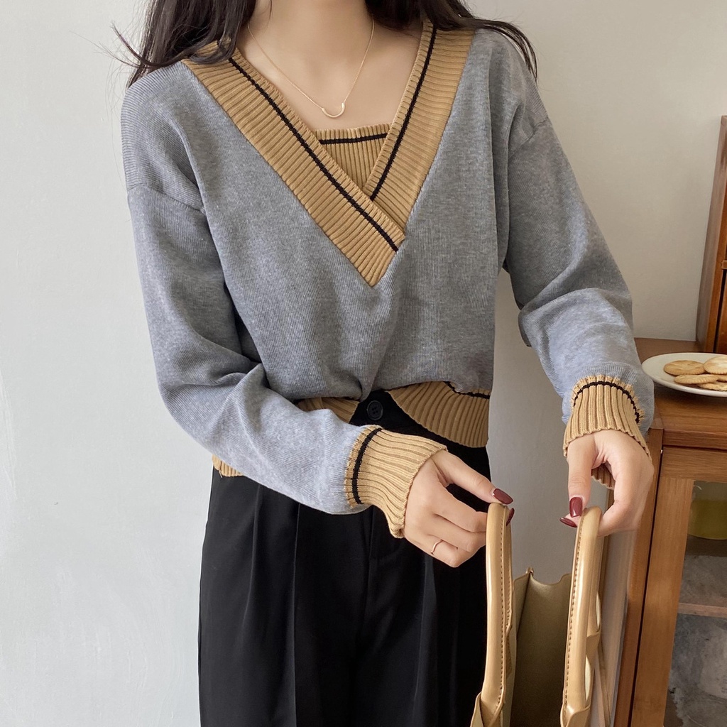 Áo croptop thuỷ thủ tay dài Forgirl cá tính phong cách Hàn Quốc