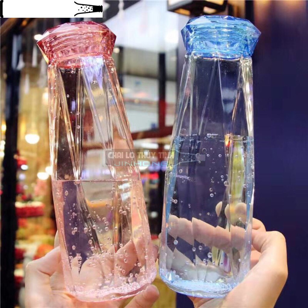 KIỂU DÁNG KIM CƯƠNG – BÌNH NƯỚC THỦY TINH 500ML CHỊU NHIỆT TỐT – GIAO MÀU NGẪU NHIÊN | BigBuy360 - bigbuy360.vn