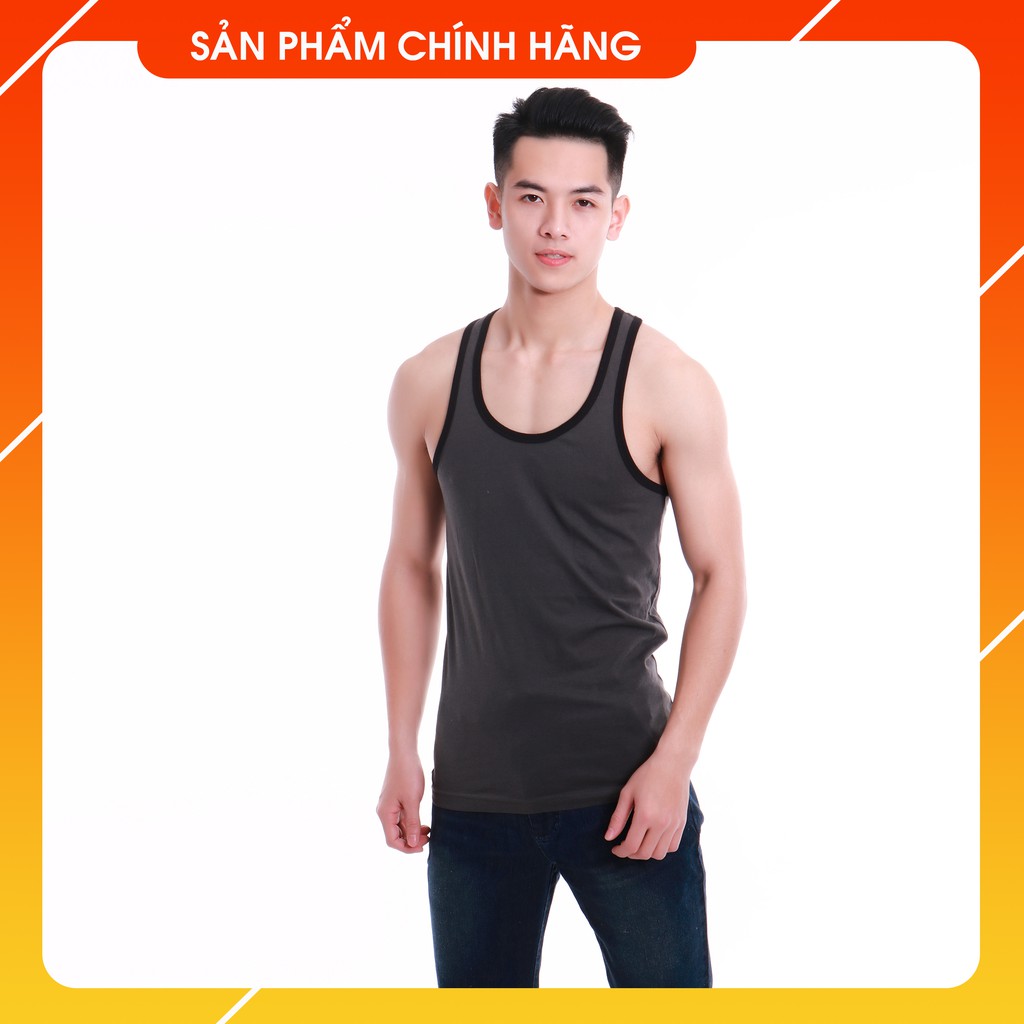 Áo thun nam Narsis D4111 màu xanh ghi viền đen