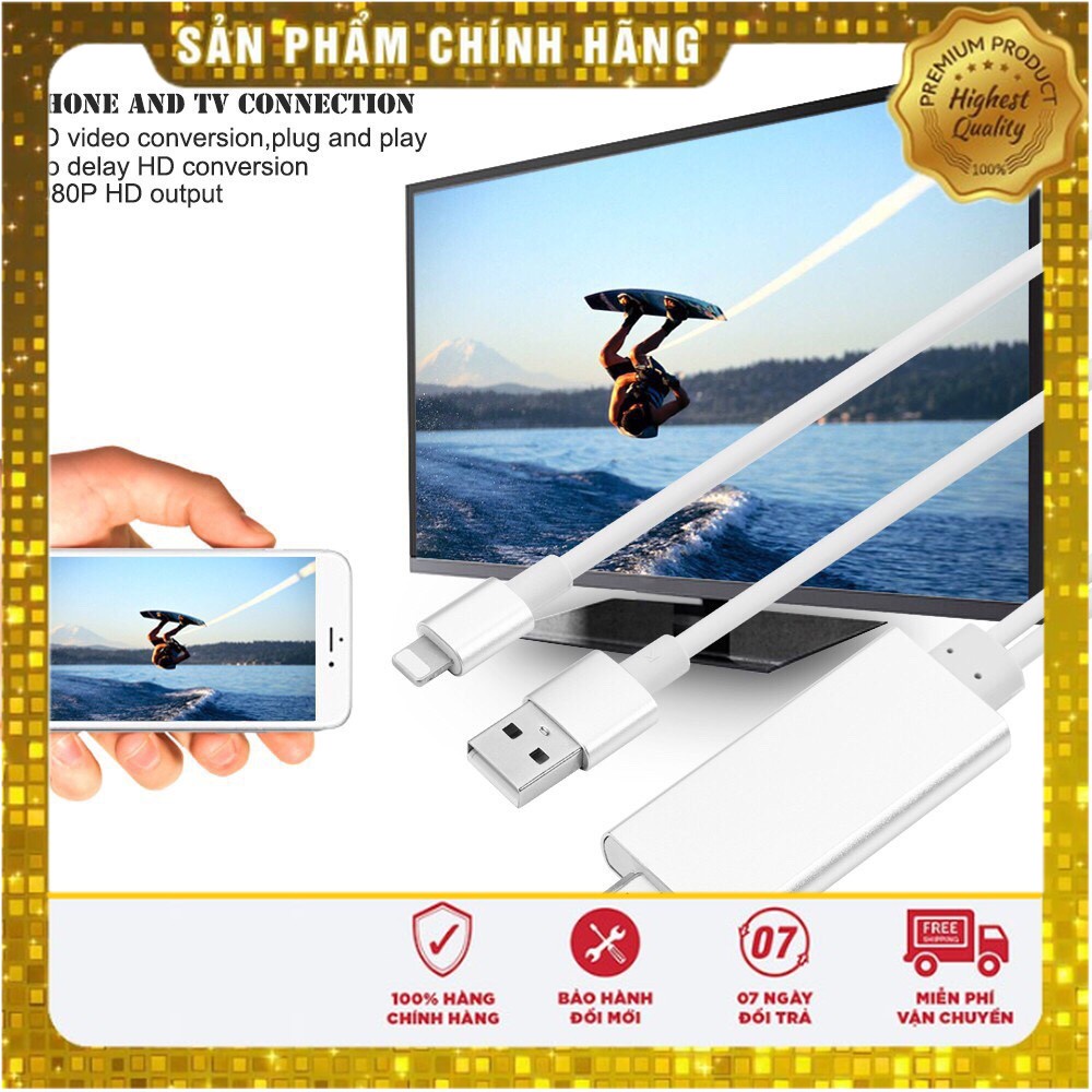 Cáp HDMI Lightning Kết Nối Điện Thoại Sang TiVi Chất Lượng FullHD |Tuanboutique