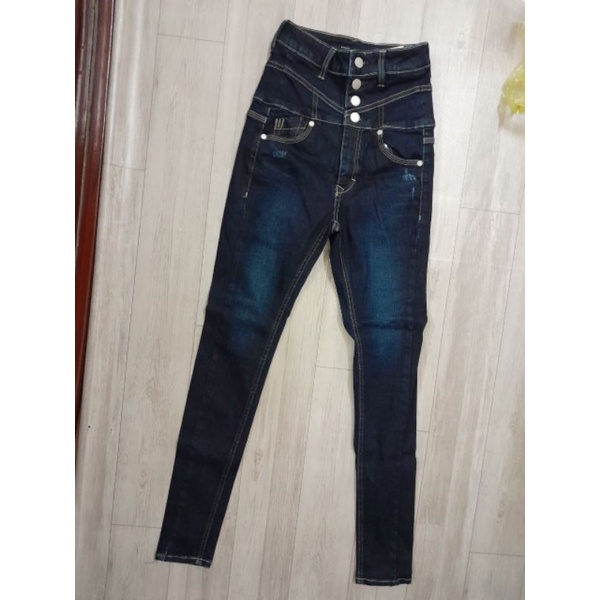 Quần jeans cạp siêu cao vnxk jean trouser skinny slim fit super high waist rin kaki co dãn nâng mông xuất khẩu dư xịn