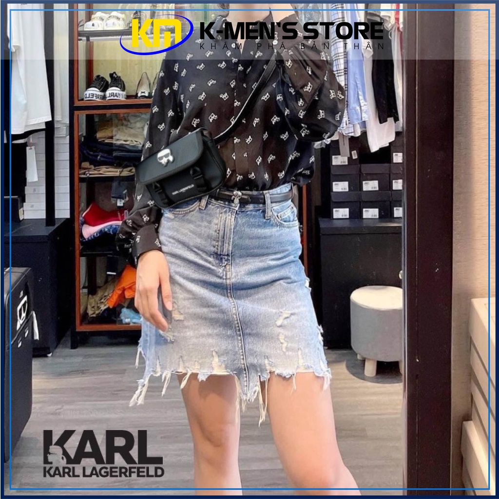 Túi đeo chéo Unisex thời trang cao cấp KARL LAGEFIELD Túi đeo vai mini form ngang thời trang da si chống nước - KM STORE