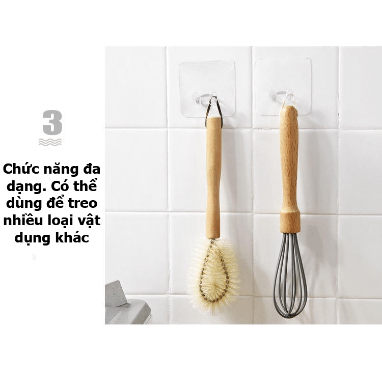 Móc treo tường giữ dây cắm điện, phích cắm điện gọn gàng loại trong suốt MDT00002