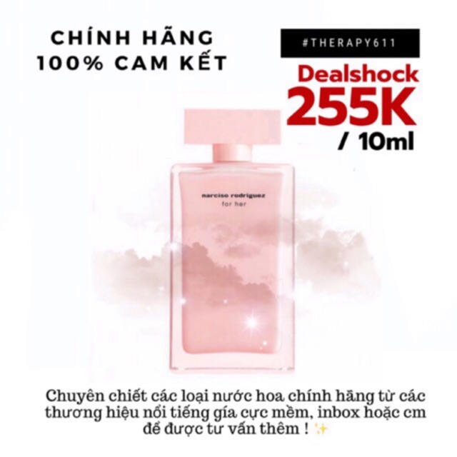 [10ml]..::✨Mẫu Thử Nước Hoa 𝗡𝗔𝗥𝗖𝗜𝗦𝗢 𝗥𝗢𝗗𝗥𝗜𝗚𝗨𝗘𝗭 Hồng Nhạt EDP✨::..