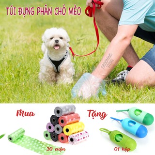 Túi đựng phân cho chó mèo bịch hốt phân chó mèo tự phân hủy (15 túi 1 cuộn) - Grooming Store